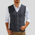 thumbnail image 2 of RMGVDSD Men's Sweater Vests V Neck Sleeveless Knitted Cardigan Vest Comfortable Button Sweater Vest Casual Pullover Fall Outwear Commuting Sweaters, 2 of 4