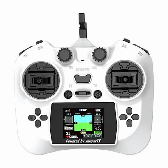 Smart Remote Controller TX Color Screen Transmitter Hall Sensor Gimbals ELRS 2.4G 100mW 12CH for FPV RC Drone B,1 * Remote Controller,White