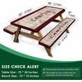 thumbnail image 2 of Picnic Table Cover with Bench Covers Elastic Edges, Red Plaid Fitted Table Cover, Outdoor Patio Camping Essentials 72 Inch 3PCS, Waterproof Camping Fitted Tablecloth, 2 of 7