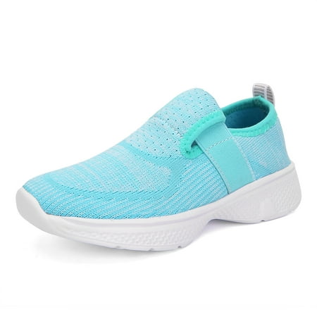 

ReverseClock Kids Sneaker Lightweight Slip on Green Running Shoes Size 9