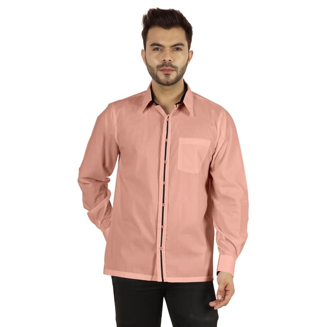 Bestman Solid Formal Shirt For Mens Button Down Shirt Front Patch Pocket Office Wear