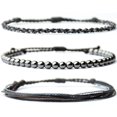 thumbnail image 1 of Nvzi Pulsera de cuerda ajustable hecha a mano con cuentas de piedra natural, 3 piezas A05, 1 of 5