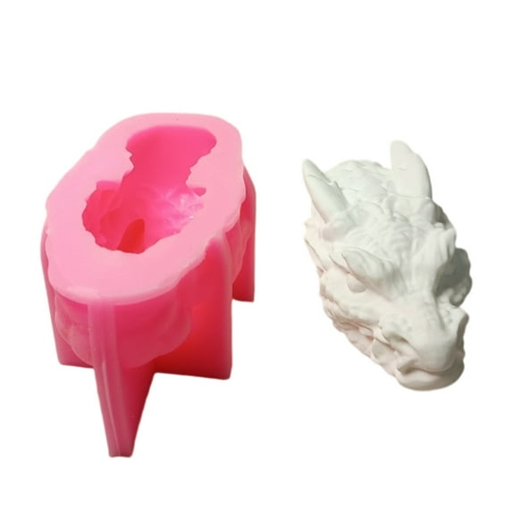 JZROCKER 3D Dragon Head Silicone Molds for Soap Chocolate Candy Gypsum Decoration Temperature Epoxy Resin Molds