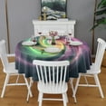 thumbnail image 2 of Colorful Tie Dye Spiral Galaxy Pattern Round Tablecloth 60"x60",Wrinkle Wipeable Table Cloth for Kitchen Dining Room Picnic Patio Party, 2 of 6