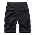 thumbnail image 3 of Cargo Shorts for Men, Mens Casual Plus Size Workout Shorts Elastic Waisted Button Solid Color Cropped Cargo Shorts with Multi Pockets Summer, 3 of 3