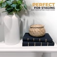 thumbnail image 2 of Textured Linen Home Decor Book (Black with Gold Lines), 2 of 4