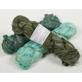 thumbnail image 3 of Vintageandyou 300g Recycled Sari Silk Ribbon Yarn | Pack of 3 Upcycled Silk Skeins | Handcut & Hand Joined Ribbon for Crochet, Macram, Weaving, Knitting, Jewelry Making & Fiber Art | Green, 3 of 6