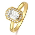 thumbnail image 2 of 18K Yellow Gold Emerald cut Moissanite Engagement Ring Jewelry Gifts for Women, 2 of 5