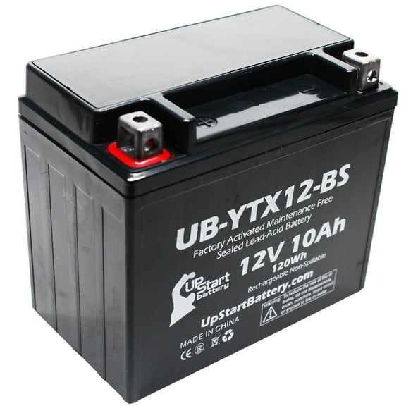 YTX12-BS Battery Replacement (10Ah, 12v, Sealed) Factory Activated, Maintenance Free Battery Compatible with - 2006 Kawasaki Ninja 650R, 2007 Kawasaki Ninja 650R, 2009 Kawasaki Ninja 650R