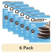 (6 pack) Quest Protein Bar, Cookies & Cream, 21g Protein, Gluten Free, 4 Count