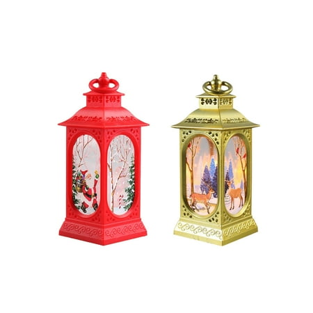

NIUREDLTD 2PC Christmas Decorations Night Light LED Christmas Wind Lantern