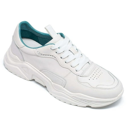 

CMR CHAMARIPA Height Increasing Sports Shoes - Sports Shoes That Increase Your Height - White Leather Men s Sneakers 7 CM / 2.76 Inches