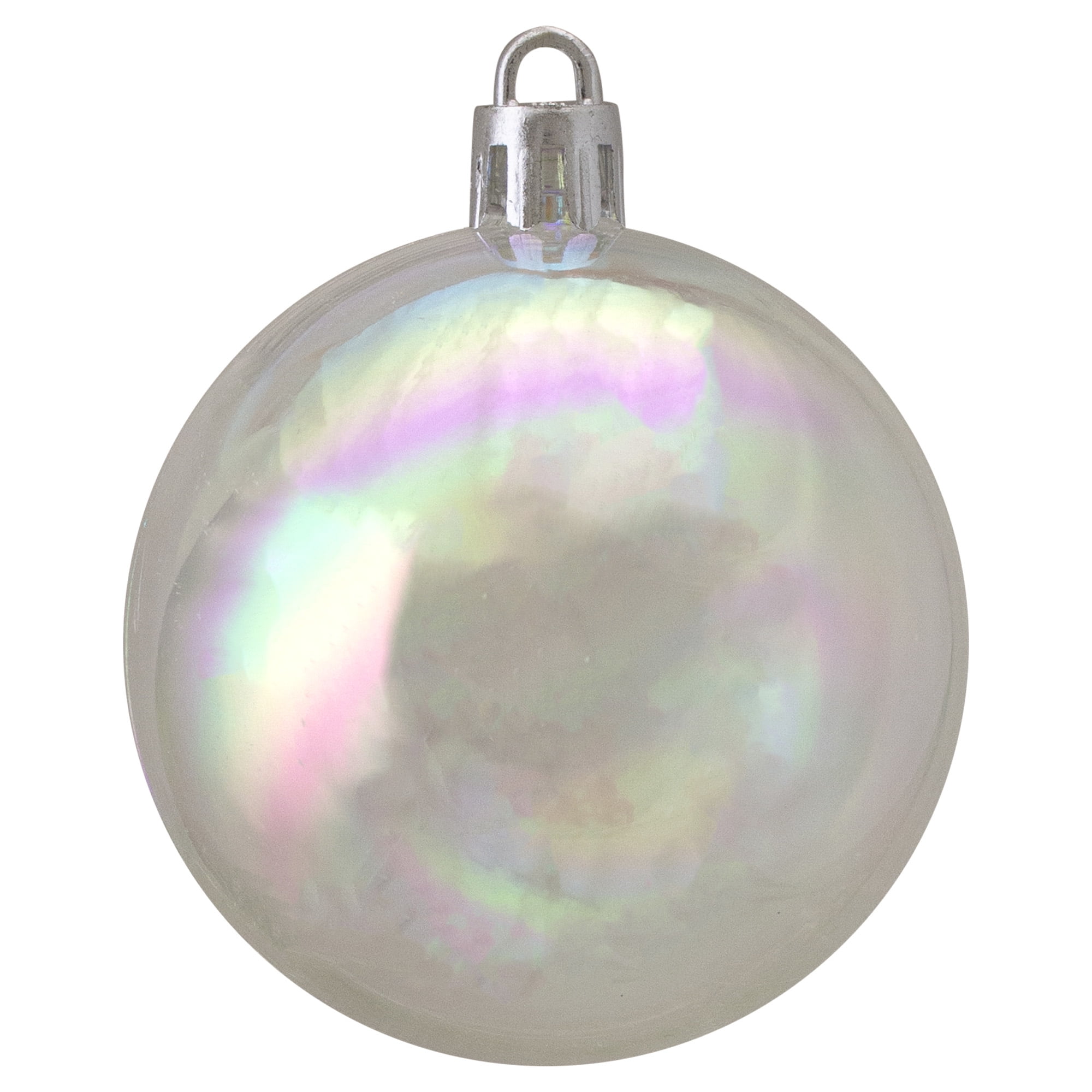 60ct Clear Iridescent Shatterproof Christmas Ball Ornaments 2.5" (60mm)