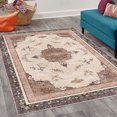 thumbnail image 2 of Vintage Decorative Rug, Minimal Flowers and Ethnic Damask Eastern Culture Weathered Effect, Quality Carpet for Bedroom Dorm and Living Room, 6 Sizes, Umber Eggshell Pale Rust, by Ambesonne, 2 of 4