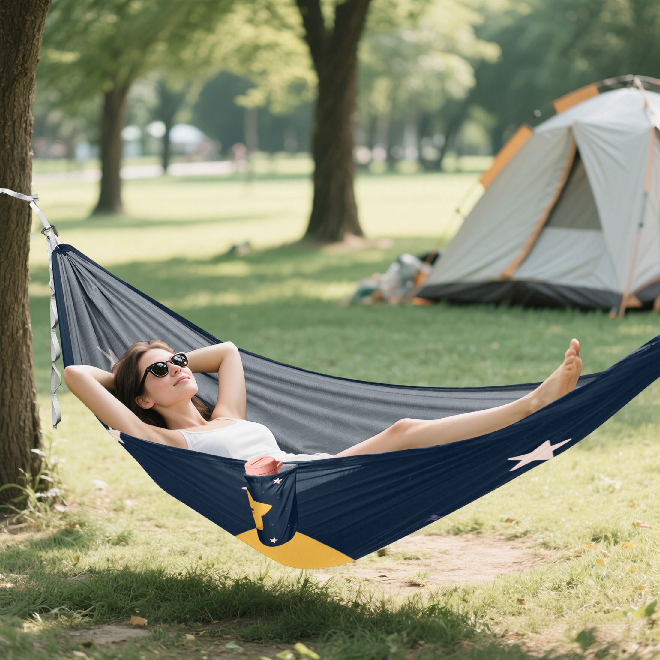 Hammock Camping Hammock Nylon Portable Hammock Travel Camping Hammock Bright Glowing Stars Art