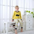 thumbnail image 3 of Kids Toddler Boys Girls Print Shoulder Button Long-sleeved Clothing+Pant Underwear/pajamas Two-piece Suit, 3 of 5