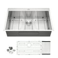 thumbnail image 2 of Stainless Steel Kitchen Sink 33 x 22 x 9 inch Kitchen Sink Drop In 16 Gauge Stainless Steel 33" Single Bowl Topmount Kitchen Sink Basin,Undermount Kitchen Sink, 2 of 8