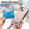 thumbnail image 6 of SaniMore for iPhone 13 Pro Max Case, PU Leather Removeable Zipper Purse with Card Slots Crossbody Lanyard Shockproof Bumper Anti-drop Love Heart Stylish for Girls Women Wallet Cover, Pink, 6 of 8