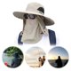 thumbnail image 2 of Sombrero Cubo Borde Ancho Pesca para Hombres Con Tapa La Cara Flap Cuello Protección Ultravioleta, 2 of 9