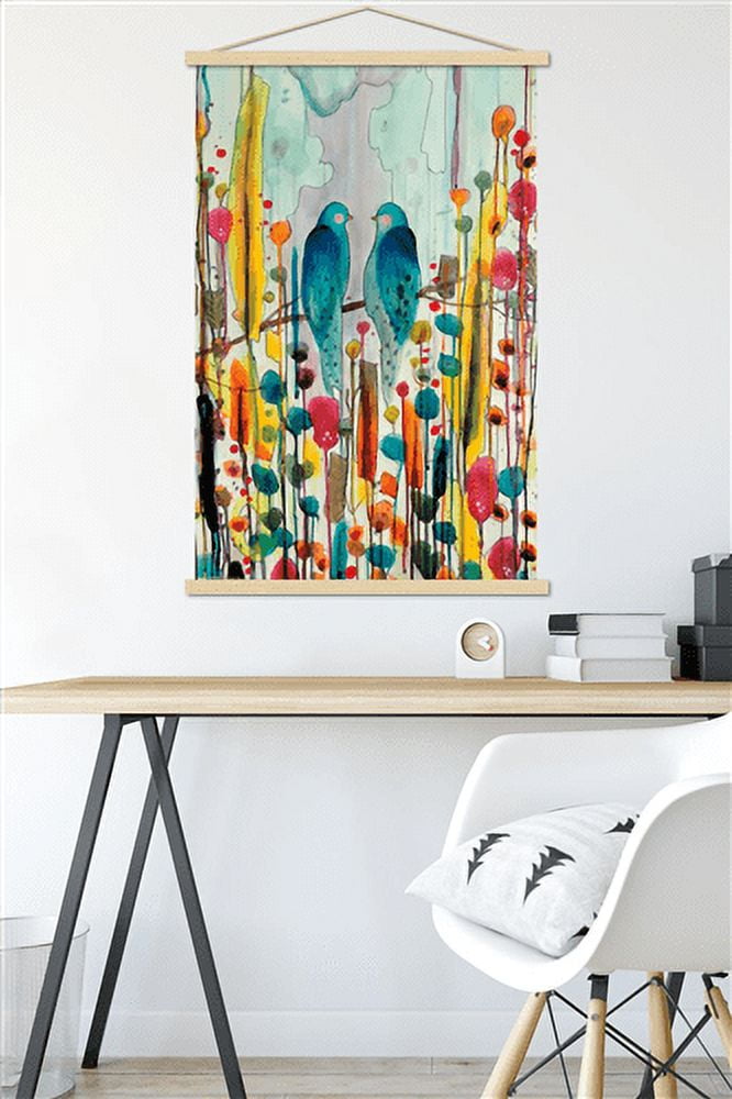 Sylvie Demers - Birds Wall Poster with Magnetic Frame, 22.375" x 34"