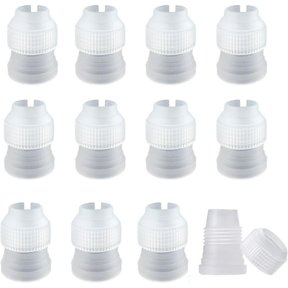 12 Pack Couplers for Piping Bags, Plastic Small Couplers Cake Decorating Coupler for Icing Nozzles, Piping Bag Couplers (2.4*1.6*3.2cm)