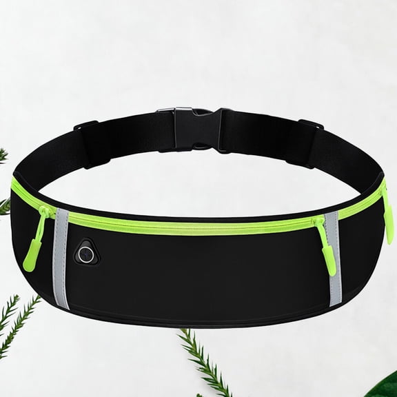 ULTNICE 1PC Belt Bag Waterproof Chinlon Black Large Capacity for Morning Running