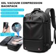 thumbnail image 3 of Sioweci 60L Vacpack Backpack Waterproof Anti-Theft Air Vacuum Compression Travel Backpack with Electric Pump for Travelers Army Green, 3 of 13