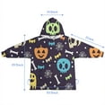 thumbnail image 7 of Halloween Colorful Spooky Elements Blanket Hoodies for Kids 6-13YR Oversize Wearable Blanket Hoodies for Boys Girls Teens, 7 of 7