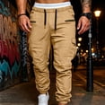thumbnail image 2 of Jerdar Mens Casual Joggers Pants - Cotton Drawstring Chino Cargo Pants Hiking Outdoor Twill Track Jogging Sweatpants Pants, 2 of 5