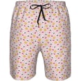 thumbnail image 4 of Faty-T Lovely Rice Ball print Men's Beach Shorts Elastic Waist Drawstring Lightweight Summer Casual Shorts with Pockets, 4 of 5