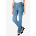 thumbnail image 2 of Woman Within Plus Size Petite Flex Pull-On Straight-Leg Gap-Free Stretch Denim Jeans, 2 of 6