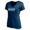 thumbnail image 2 of Women's Deep Sea Blue Seattle Kraken Mascot In Bounds V-Neck T-Shirt, 2 of 3