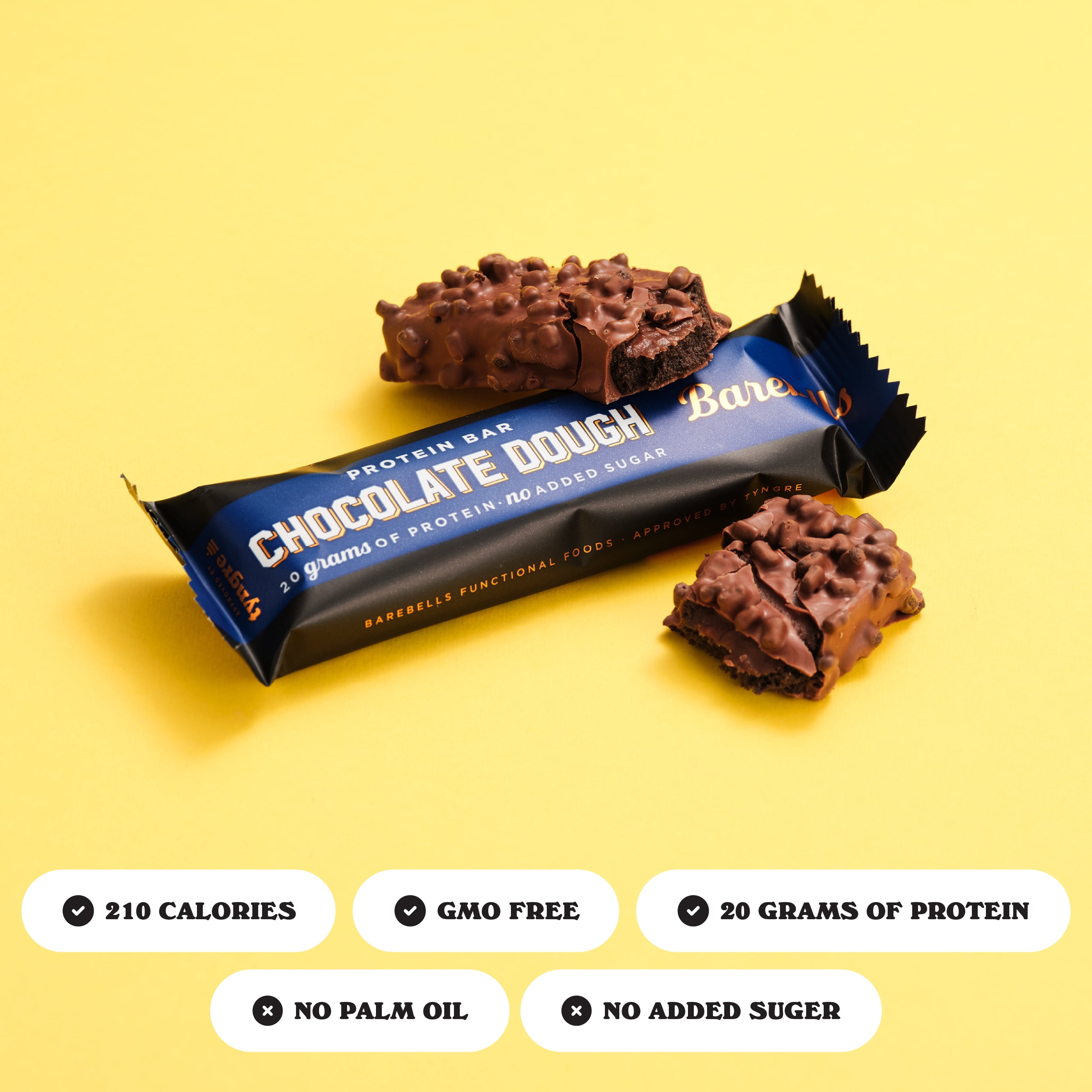 Barebells Protein Bars Brownie Dough - 12 Count, Pack of 2 - Protein Snacks with 20g of High Protein - Low Carb Protein Bar with 1g of Total Sugars - Perfect on The Go Low Carb Snack & Breakfast Bars