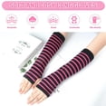 thumbnail image 4 of CHUANK 4 Paires de Chauffe-Bras Rayés Longs Sans Doigts pour Femmes Accessoires Automne Hiver, 4 of 7