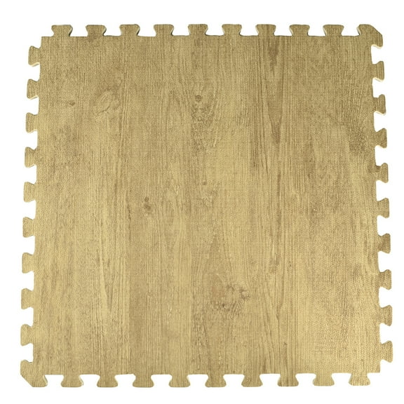 Greatmats Foam Tiles Wood Grain 7/16 Inch x 2x2 Ft. Driftwood Light Brown Case of 15