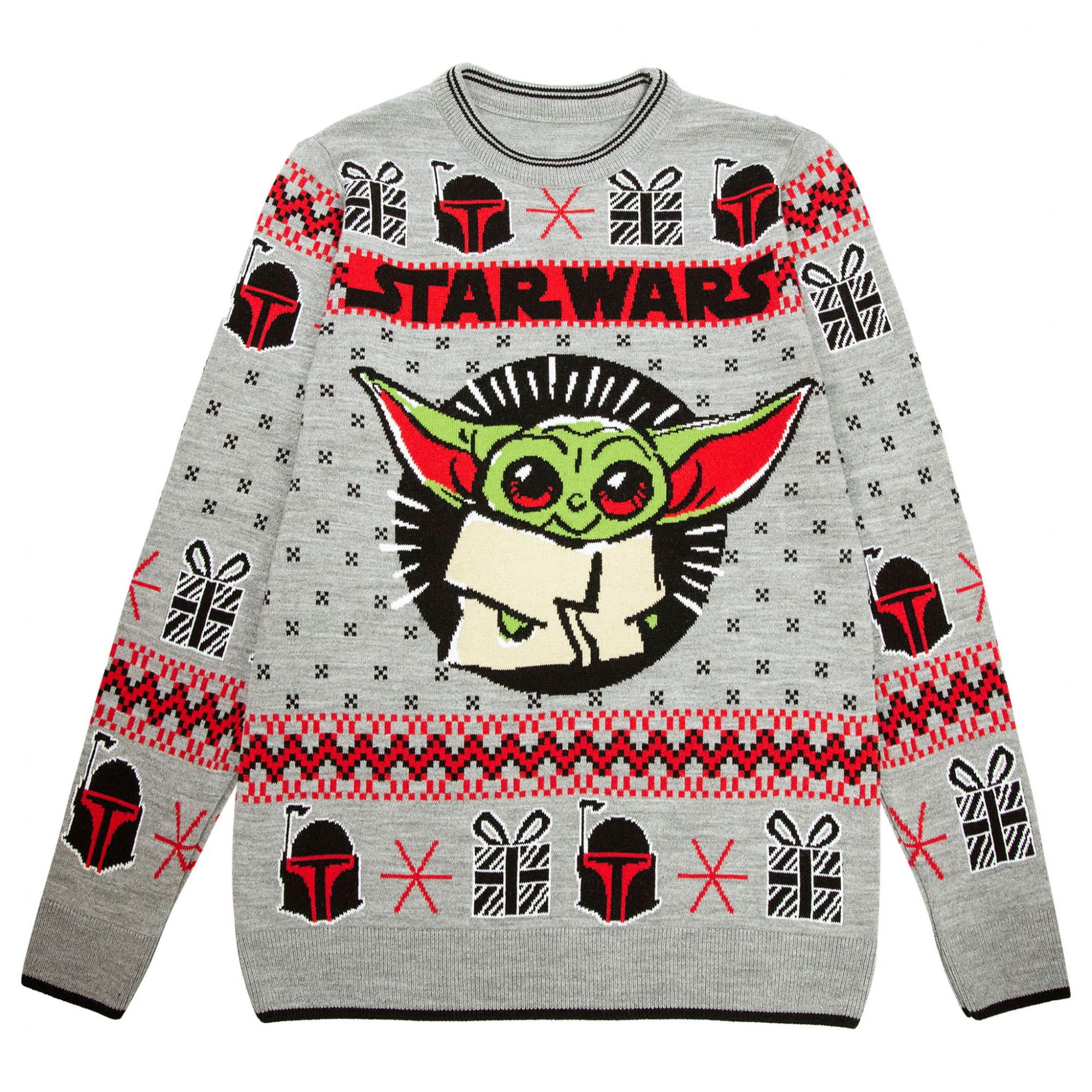 Numskull Unisex Official Star Wars The Mandalorian The Child Baby Yoda Knitted Christmas Sweater