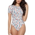 thumbnail image 1 of Fotbe Lighthouse And Beacon Body de Mujer con Cuello Redondo y Mangas Cortas, Sin Mangas Ajustado, Suave, Cómodo y Básico-Small, 1 of 7
