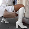 thumbnail image 5 of B91xZ Bottes pour Femmes Rétro Bottes de Cowboy Chaudes d'Hiver de Noël Compensées, Blanc 8.5, 5 of 5