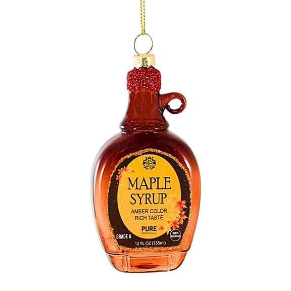 Cody Foster Maple Syrup Bottle - 1 Glass Ornament 4 Inch, Glass - Ornament Pancakes Breakfast Vermont GO9098