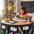 thumbnail image 4 of Lypsnake Back to School Round Table Skirt, Composition Book Crayon Pencil Eraser Print Table Cloth, Classroom Play Table Skirting for Preschool Kindergarten Decor, 4 of 6