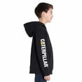 thumbnail image 3 of Caterpillar Big Boys Fleece Trademark Pullover Hoodie | Black, M-10/12, 3 of 5
