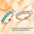 thumbnail image 4 of Stainless Steel  Natural Sleeping Beauty Turquoise Opal Stackable Ring for Women Jewelry for Women Size 9 Ct. 1.40  Boho Western Birthday Christmas Gifts, 4 of 6