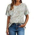 thumbnail image 4 of Young adult fashion Lace Blouses for Women Plus Size Summer Clothes Outfits Women Over 50 Linen Tops for Women Summer Golf Shirts for Women Orders, 4 of 4