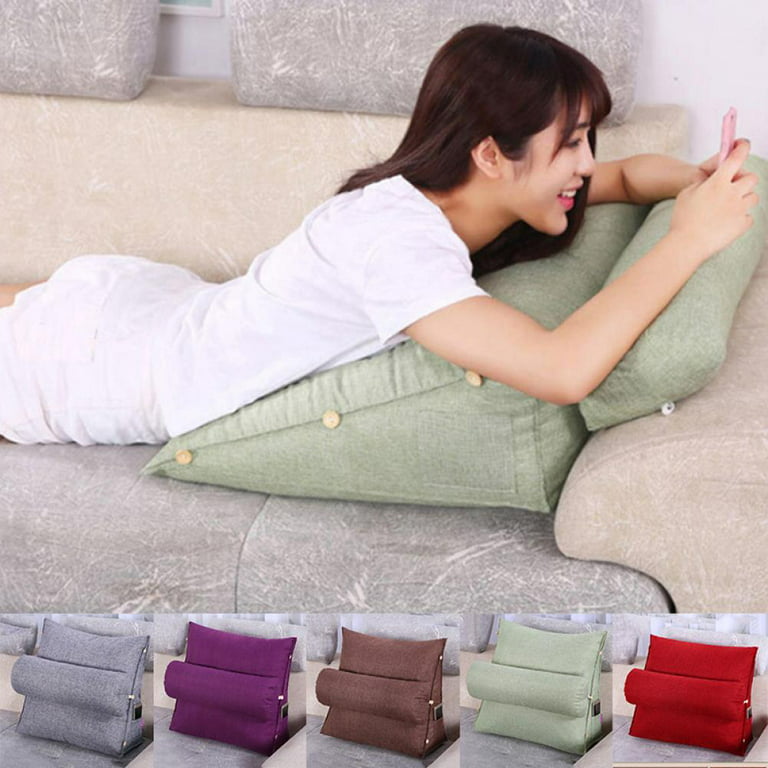 Tinker Sofa Back Wedge Bedrest Cushion Pillow Rest Waist Cushion Neck Support Reading Pillow Sofa Bed Office Chair Rest Waist Neck with Phone Side
