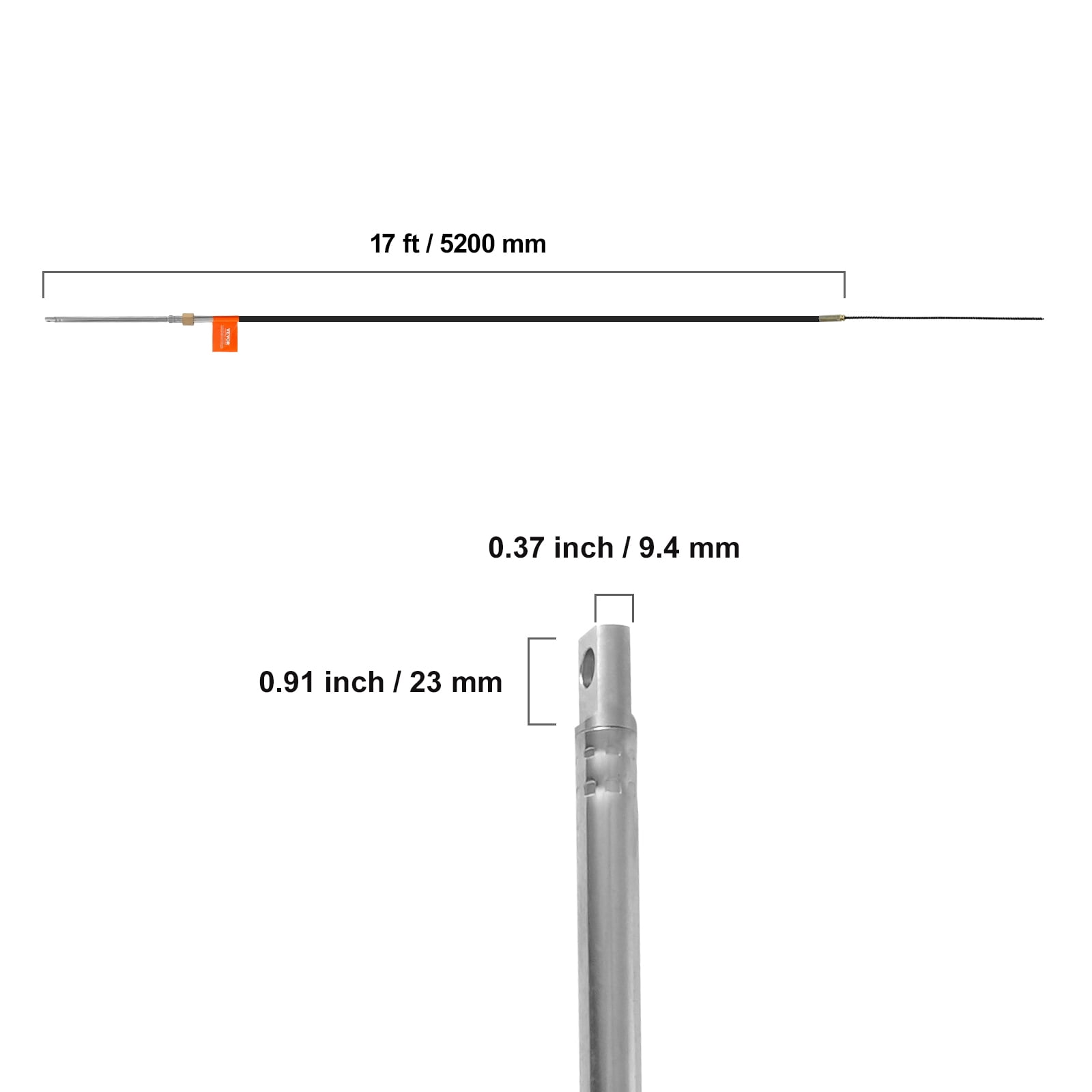 KFFKFF Boat Steering Cable 17 ft for Single-Station Outboard Steering Boat