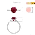 thumbnail image 5 of ANGARA Natural Round 2.1 ct Ruby Solitaire Engagement Ring in 14K White Gold for Women (Size-8mm) | July Birthstone, Birthday, Anniversary, Jewelry Gift for Women | Natural Ruby Ring, 5 of 10