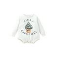 thumbnail image 1 of ZAXARRA Barboteuse d'Automne pour Bébés Filles Garçons Manches Longues Col Rond Imprimé Arbre de Noël Combinaison Décontractée, 1 of 8