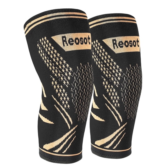 Copper-Infused Compression Knee Brace Set[1 Pair] ，Specialized Knee Braces for Runner's Knee Pain Knee Support Compression Sleeves Sports Knee Braces for Meniscus Tears and