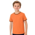 thumbnail image 1 of T-shirts à Manches Courtes Col Rond Unis pour Garçons, Hauts Décontractés Légers pour l'École et les Sorties, 5-14 Ans, 1 of 4