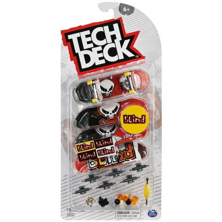 Tech Deck, Ultra DLX Fingerboard 4-Pack, Blind Skateboards, Customizable Collectibles Toys